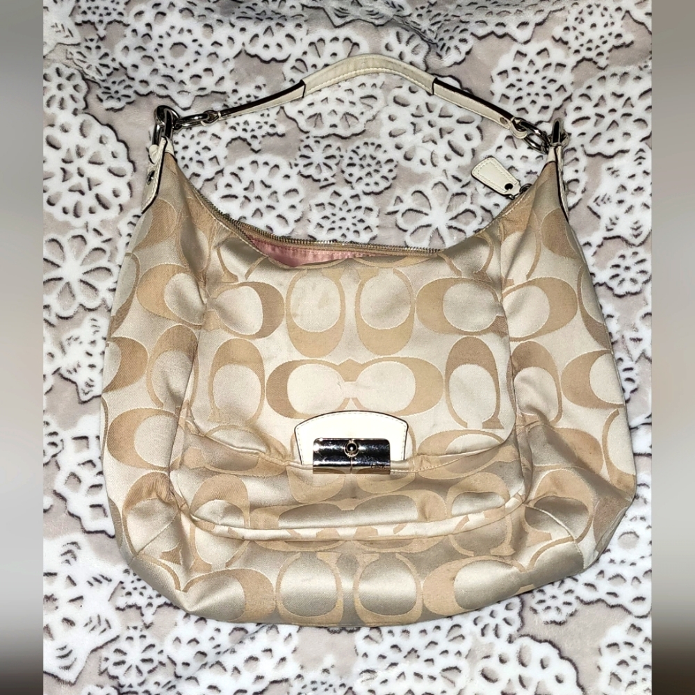 Cream color Coach purse